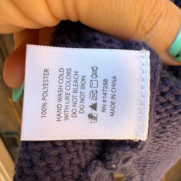 Simply Southern Navy Knit BEACH Sweater L/XL - Picture 4 of 5